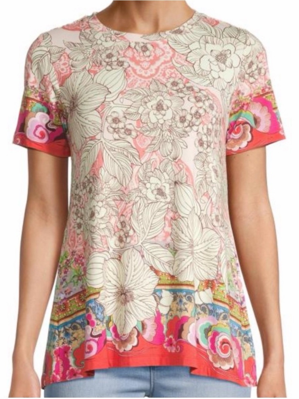 Johnny Was Janie Favorite Short Sleeve Floral Tee XS